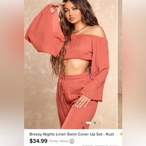 Fashion Nova Rust Swim Coverup Set